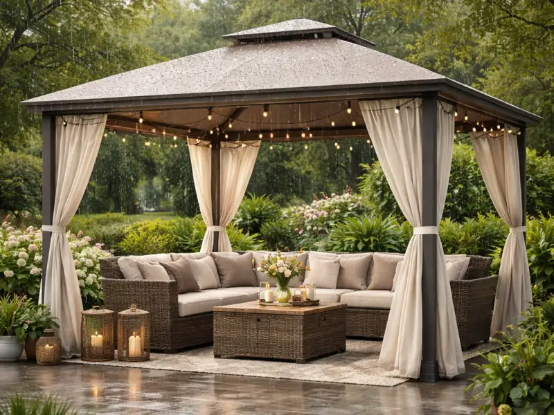 Pavilion de gradina rezistent la apa