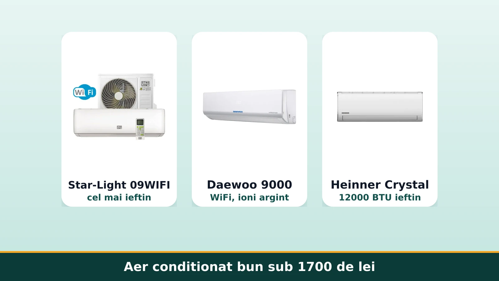 Aer conditionat bun sub 1700 de lei: Star-Light, Daewoo si Heinner