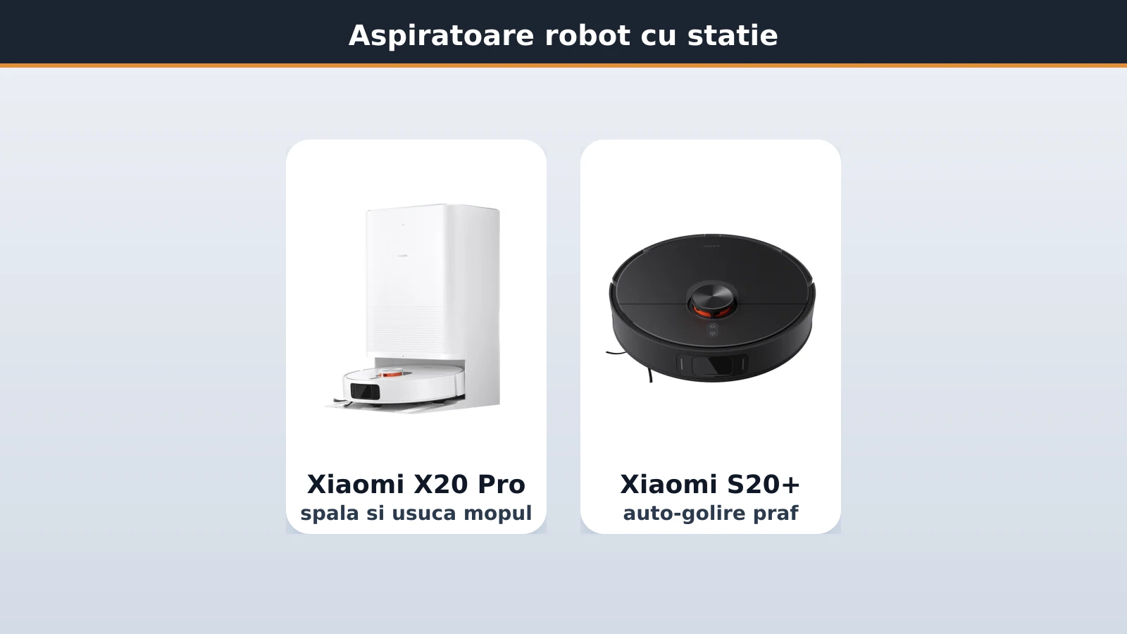 Aspiratoare robot cu statie: Xiaomi X20 Pro si S20+