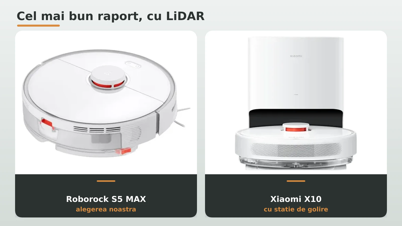 Aspiratoare robot cu mop raport bun: Roborock S5 MAX si Xiaomi X10