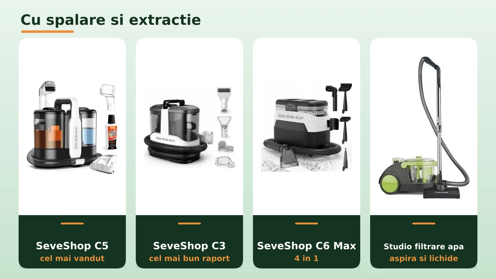 Aspiratoare cu spalare si extractie pentru covoare si tapiterii