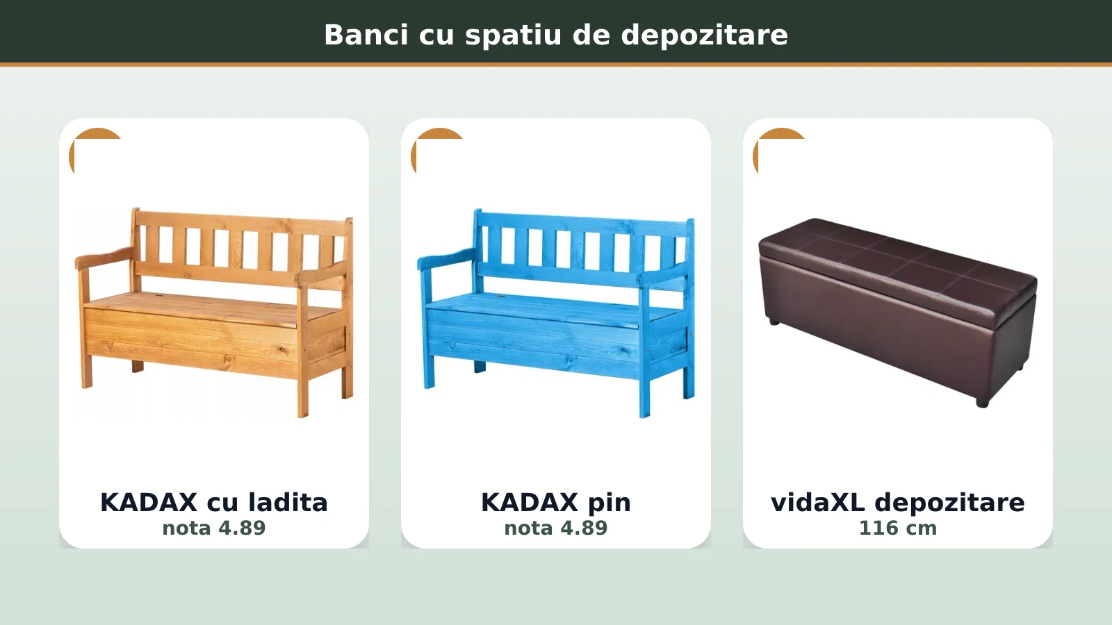 Banci cu spatiu de depozitare: KADAX si vidaXL