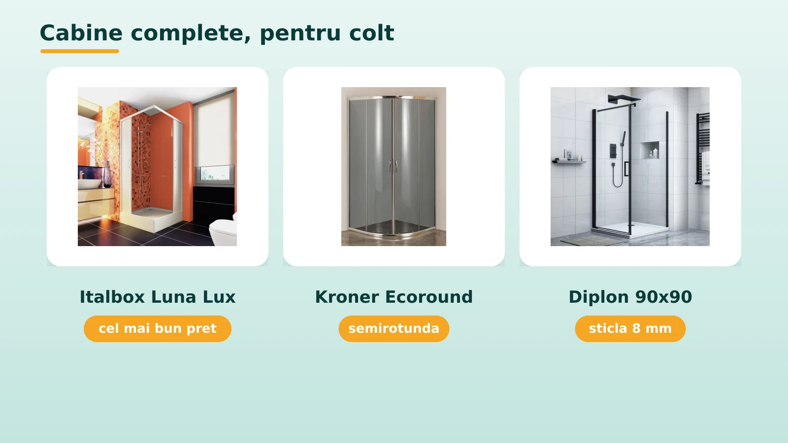 Cabine de dus complete Italbox, Kroner si Diplon