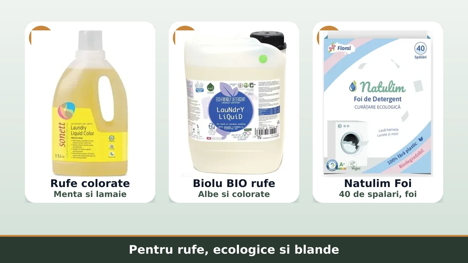 Detergenti ecologici pentru rufe: Biolu si Natulim foi