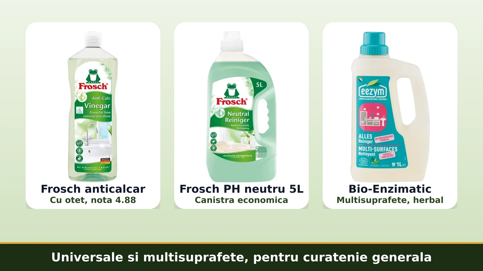 Detergenti ecologici universali: Frosch si bio-enzimatic multisuprafete