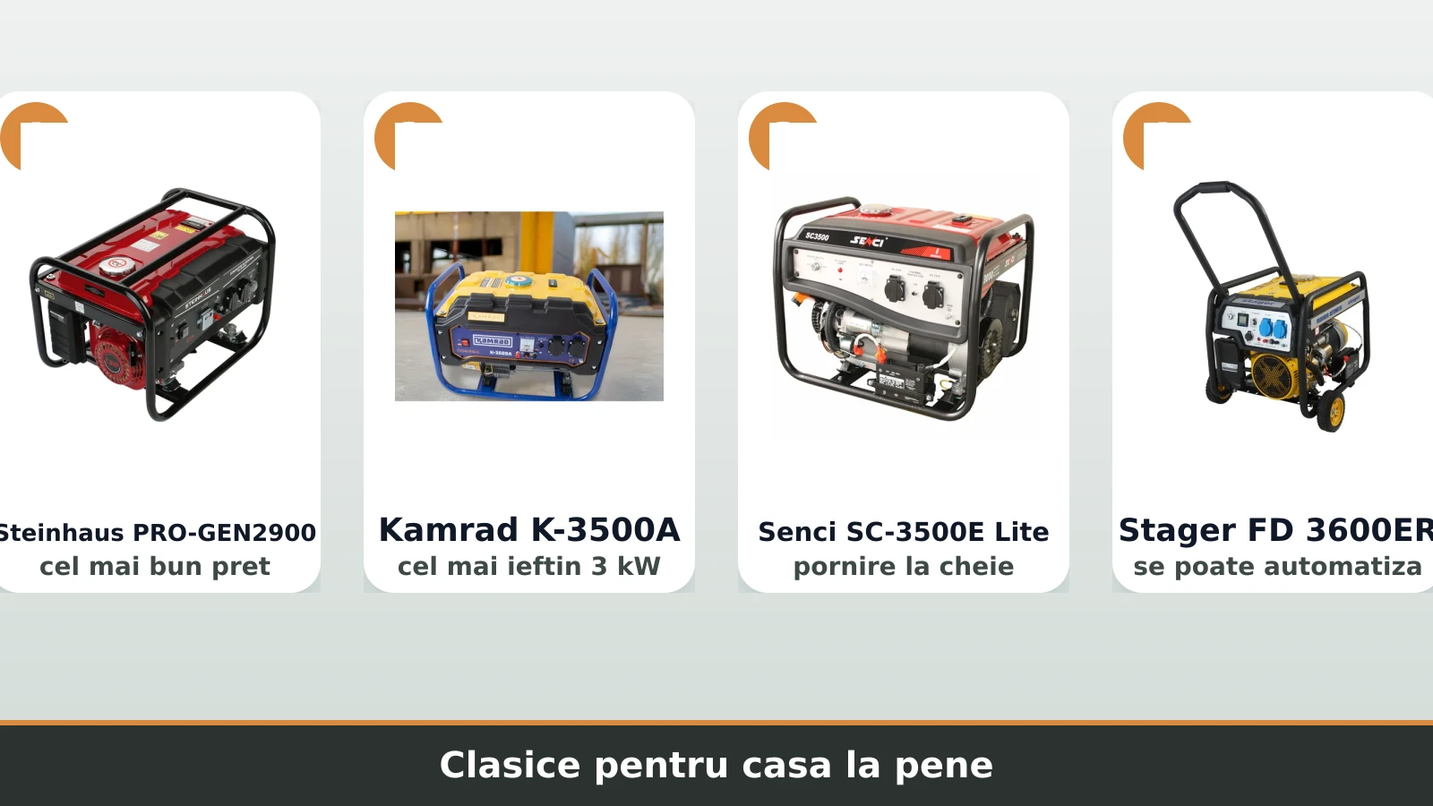 Generatoare clasice Steinhaus, Kamrad, Senci si Stager pentru casa
