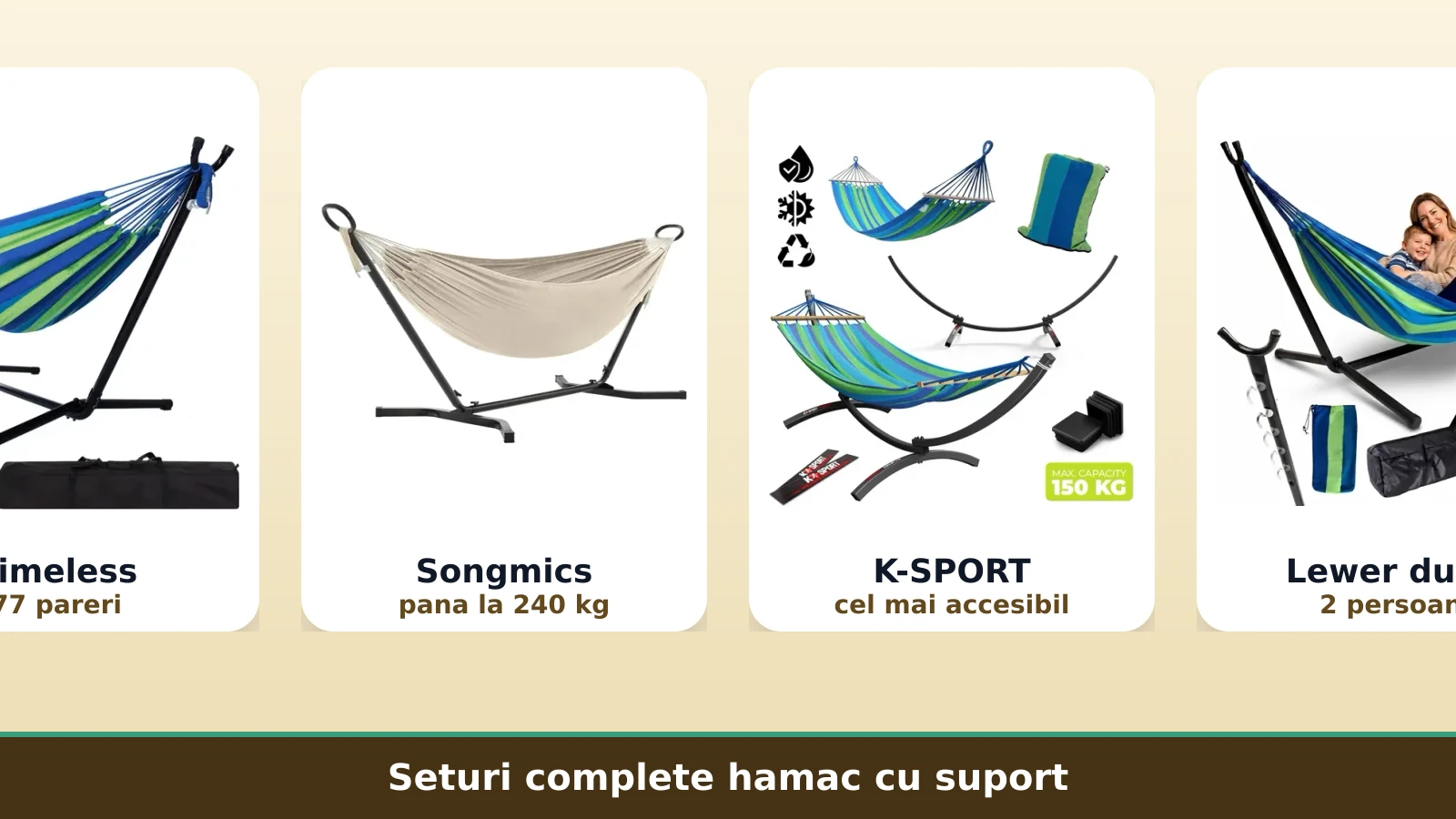 Seturi complete hamac cu suport: Timeless, Songmics, K-SPORT, Lewer
