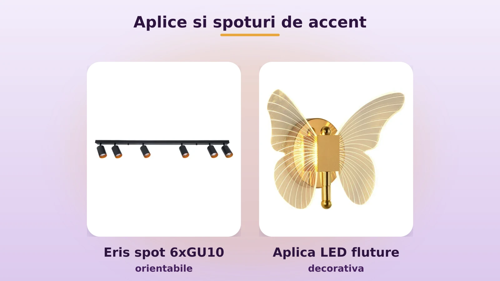 Aplice si spoturi de accent pentru living modern