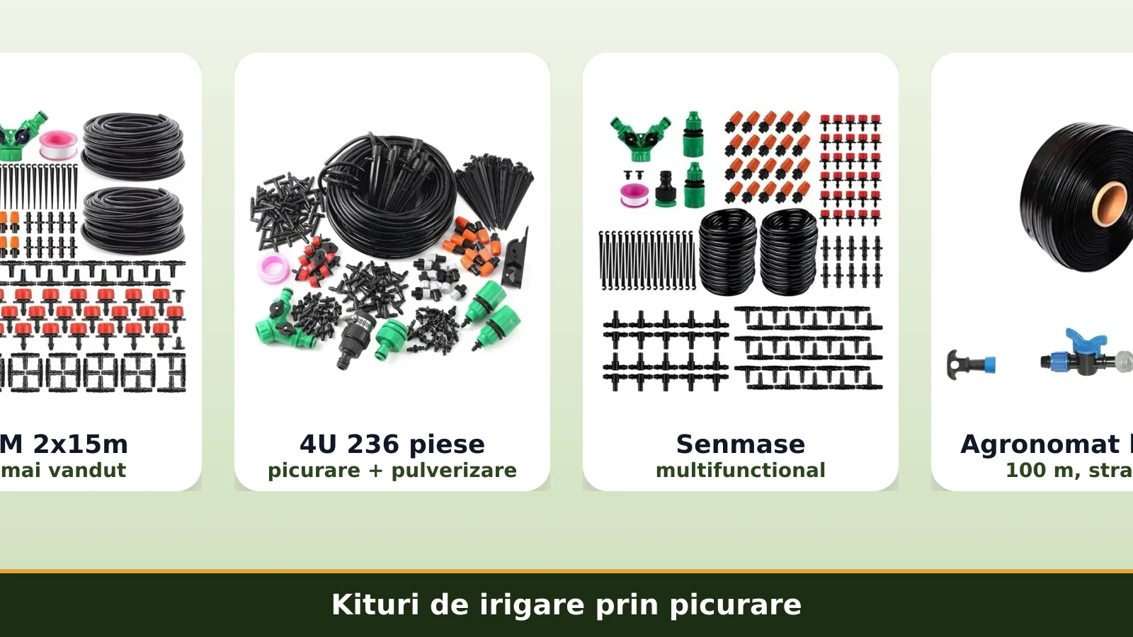 Kituri de irigare prin picurare: OEM, 4U, Senmase, Agronomat