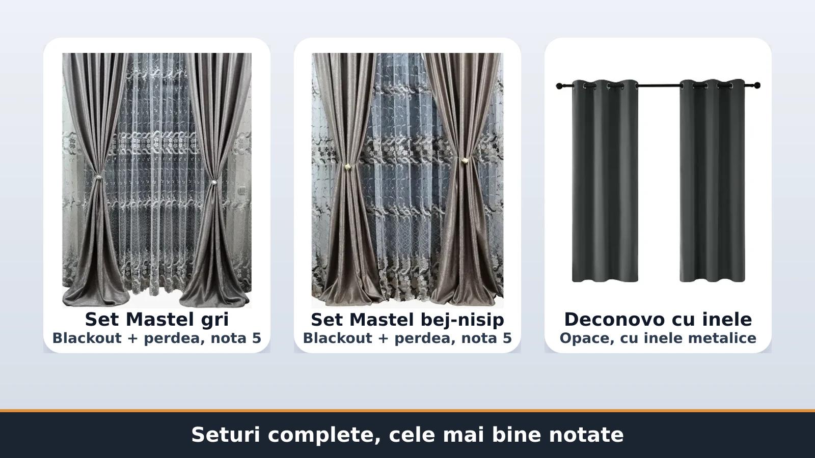 Seturi complete de perdele blackout: Mastel si Deconovo
