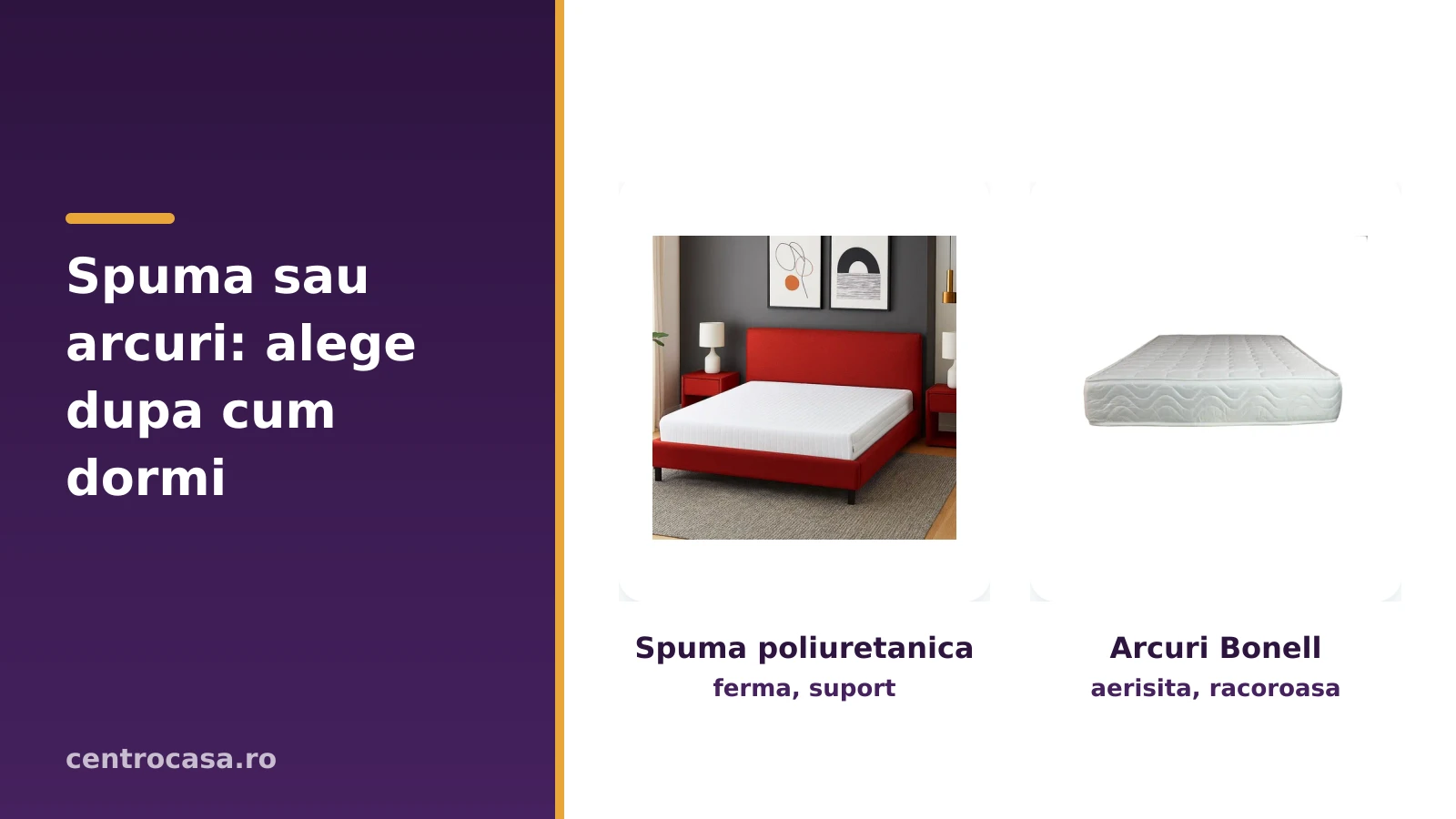 Spuma sau arcuri: cum alegi salteaua dupa cum dormi