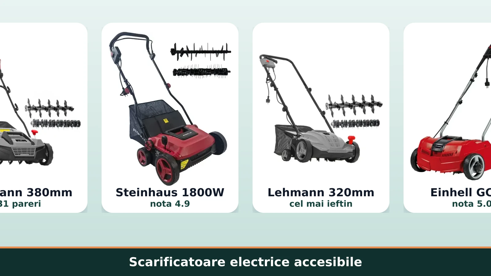 Scarificatoare electrice accesibile: Lehmann, Steinhaus, Einhell