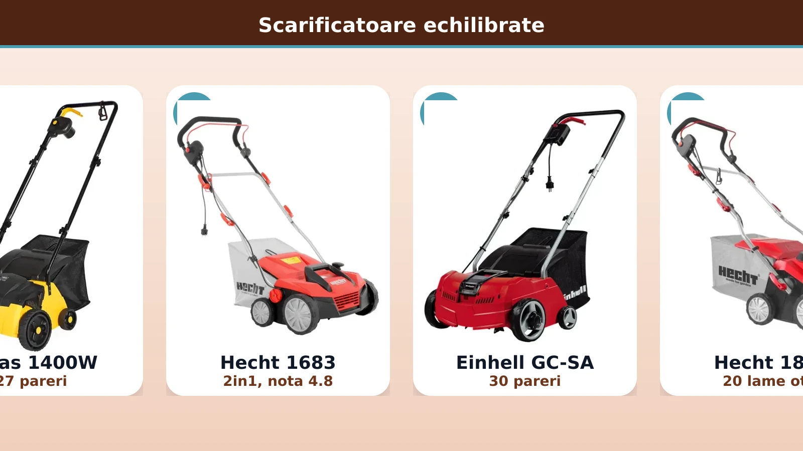 Scarificatoare echilibrate: Texas, Hecht, Einhell