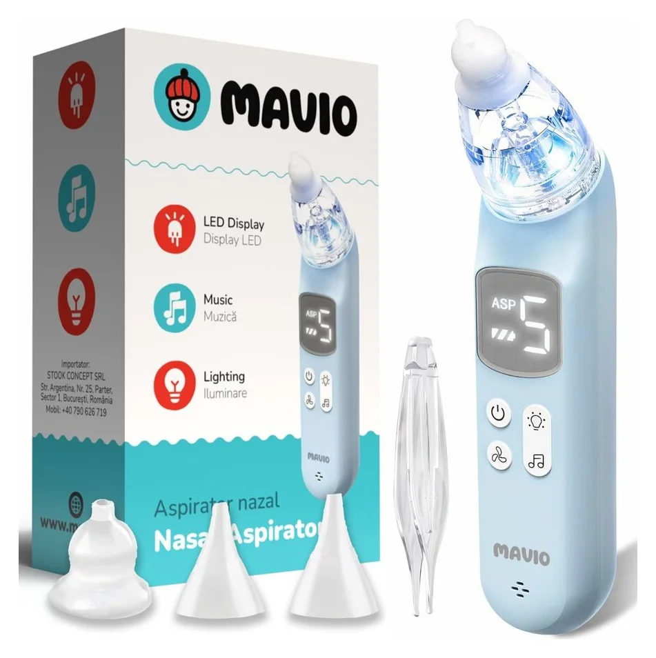 Mavio, aspirator nazal cu lumina si muzica, 5 trepte