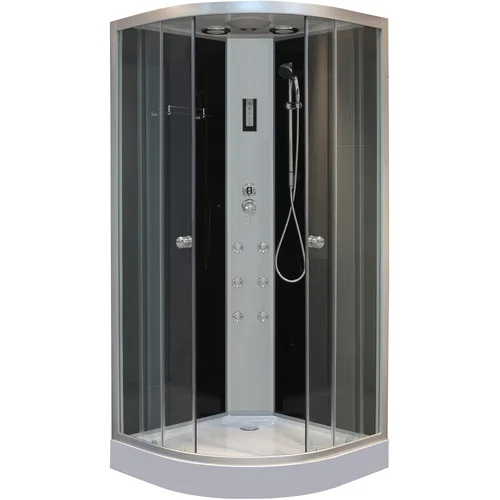 Cabina de dus completa cu hidromasaj Sanotechnik BH1171, panou cu touch, radio fm, 100x100x210 cm, cu cadita joasa