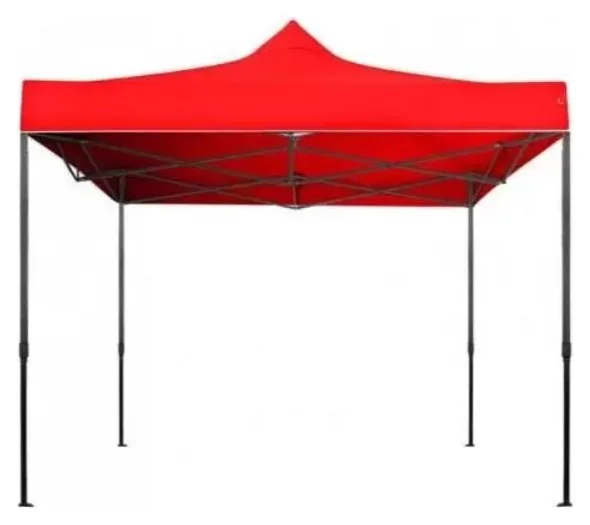 Cort Pavilion 3x3m rosu Pliabil Cadru Metal pentru Curte, Gradina, Evenimente JRH®