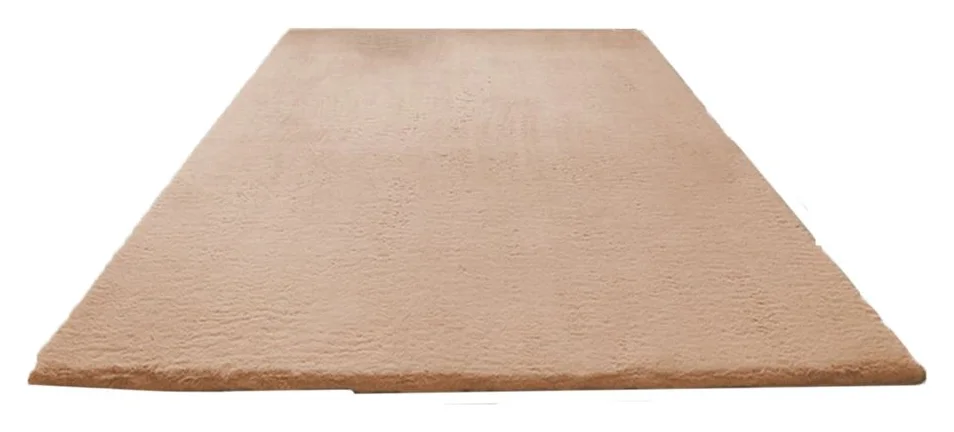 Covor Plusat, EGO-Rabbit, L.Camel, spate Anti-Derapant, 200x200 cm, microfibra de matase