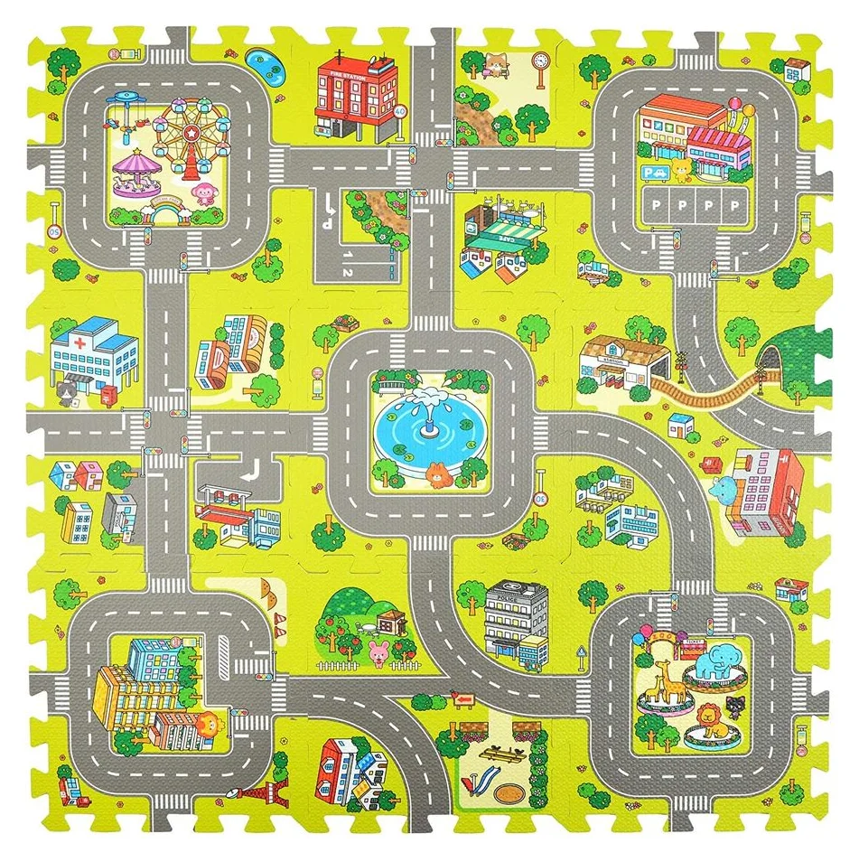 FizioTab, covoras tip puzzle, 9 piese, 90 x 90 cm
