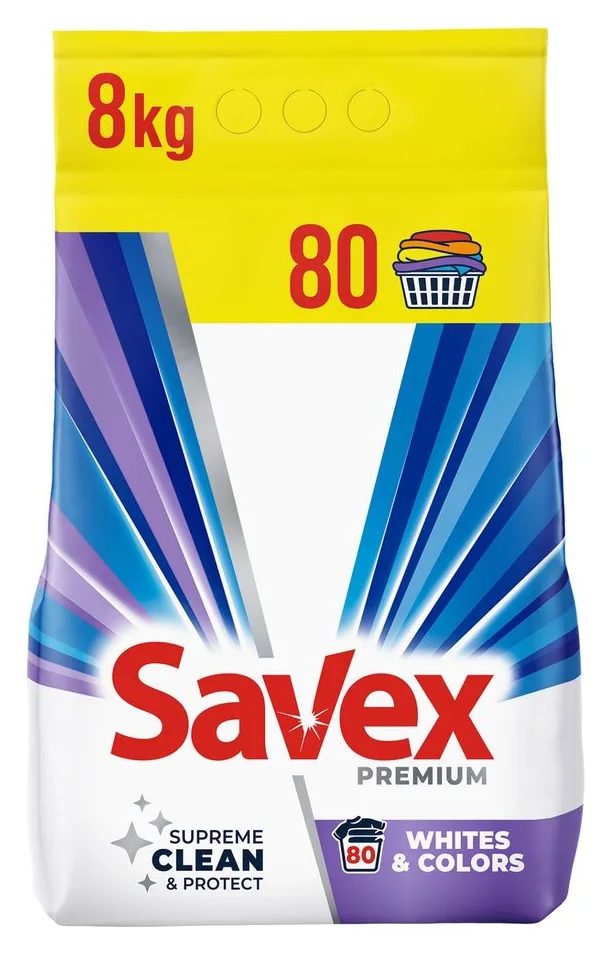 Savex Premium Whites&Colors pudra, 8 kilograme