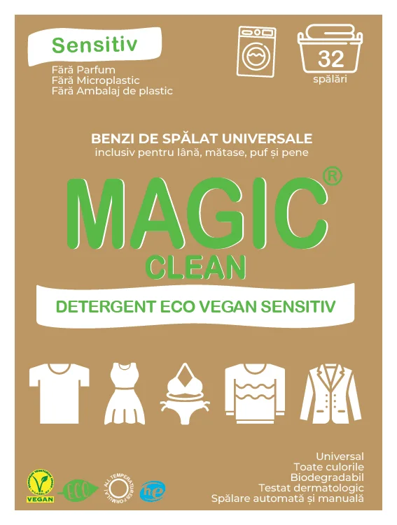 Magic Clean, detergent ecologic sub forma de banda, 32 de bucati