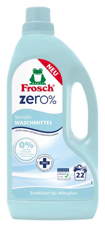 Frosch Zero% Sensitive, detergent lichid fara parfum, 1,5 l