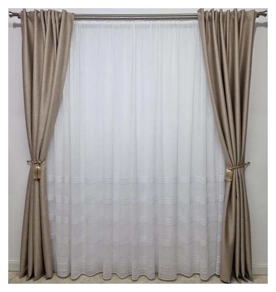 Rustic Bej blackout, 2 bucati de 150x250