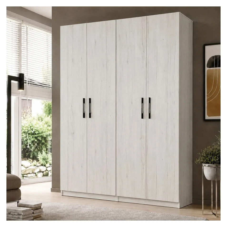 Dulap Lara Mondo 4 Usi Stejar Monaco H220 x L160 x A50 cm Soft Close Hafele
