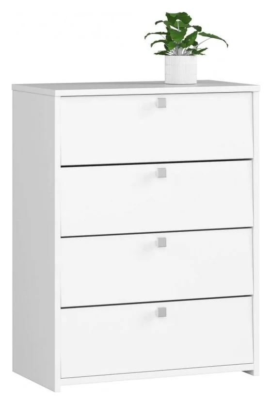 Dulap 4 usi rabatabile, alb, 12 perechi, 60 x 33,6 x 80 cm