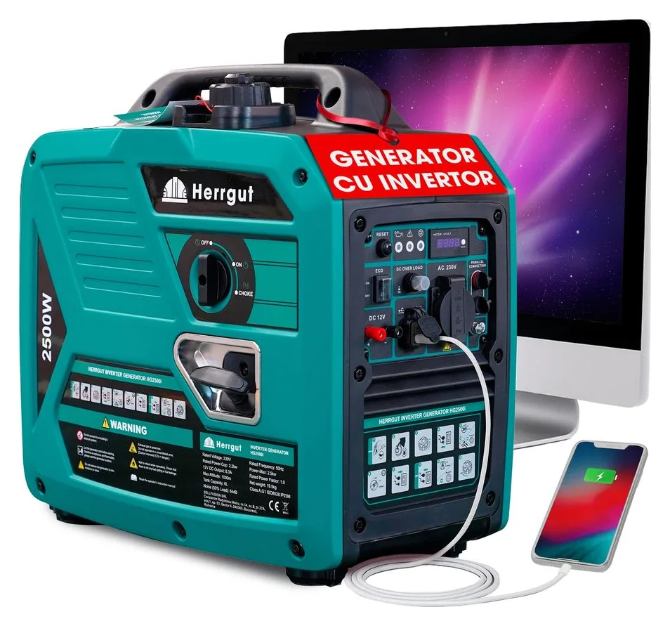 Herrgut HG2500i cu invertor, 2.500 W, 59 dB