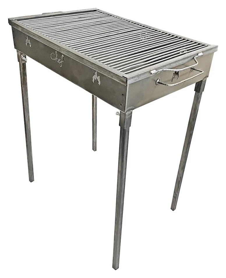 Gratar metalic pe carbuni H3, 60 x 40 x 80 cm, cu picioare detasabile