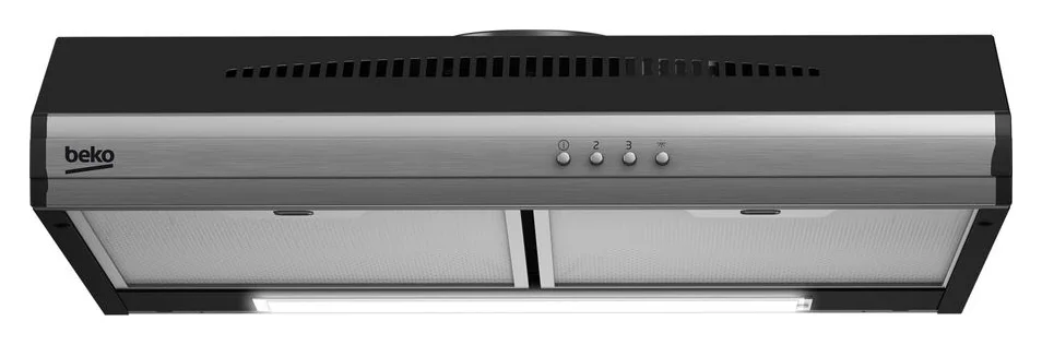 Hota traditionala Beko HNS61320X, putere de absorbtie 380 m3/h, 2 motoare, 60cm, negru/argintiu