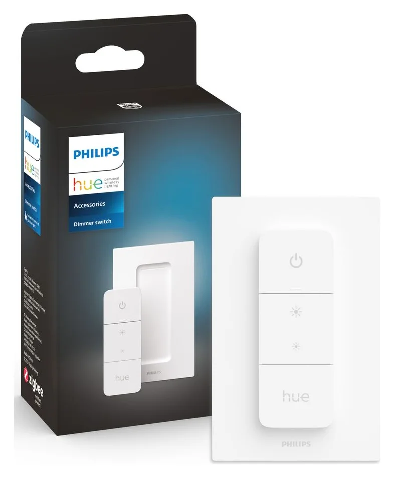 Intrerupator cu variator Philips Hue, Wireless, ZigBee, baterie 1 x CR2032 inclusa, IP20, Alb