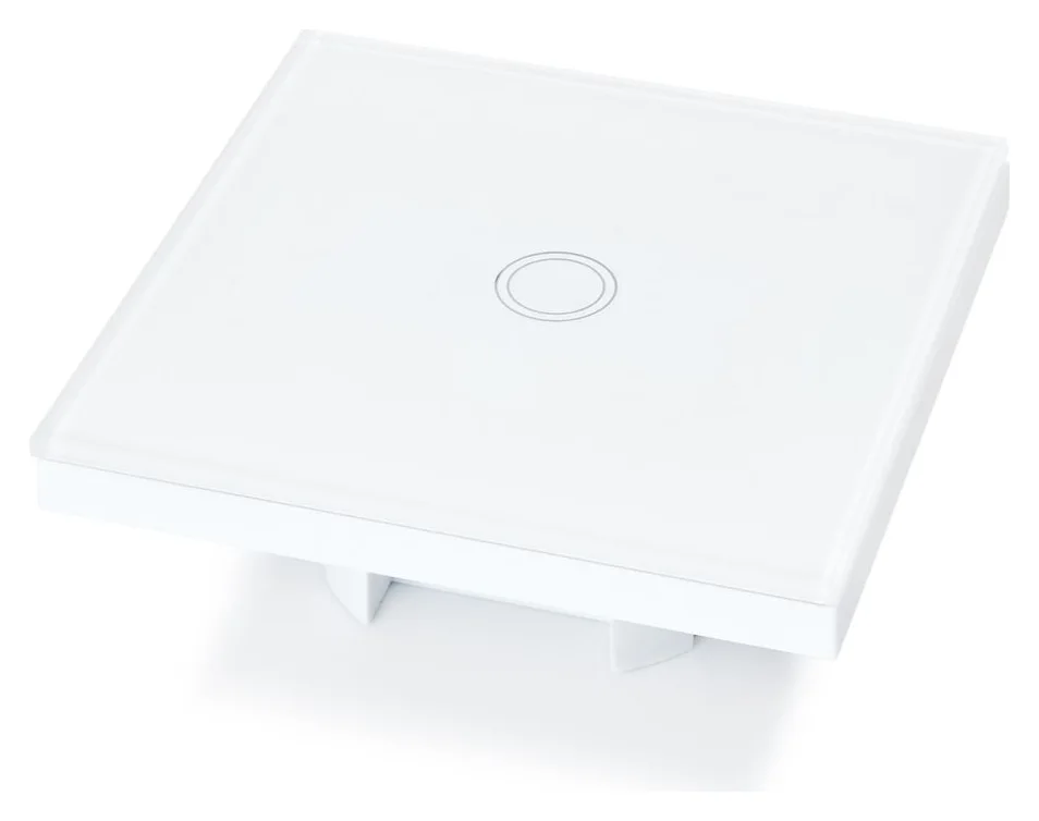 Intrerupator de perete Bianka, Lumenix, Sticla/Metal/Plastic, 1 modul, 86 x 86 x 26 cm, Alb