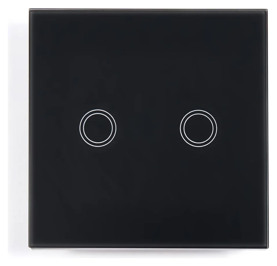 Intrerupator de perete dublu Lumenix, Bianka, Negru