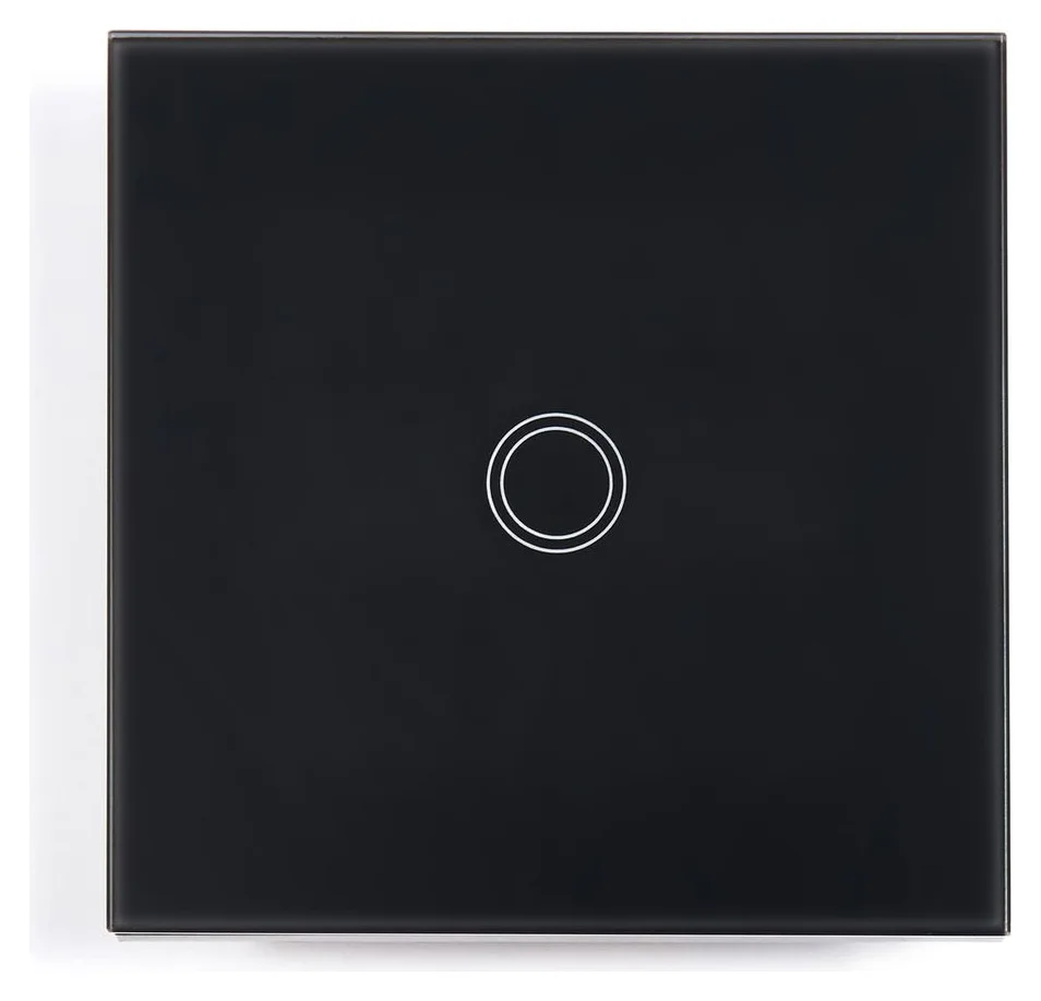 Intrerupator de perete Lumenix Sticla Single Negru