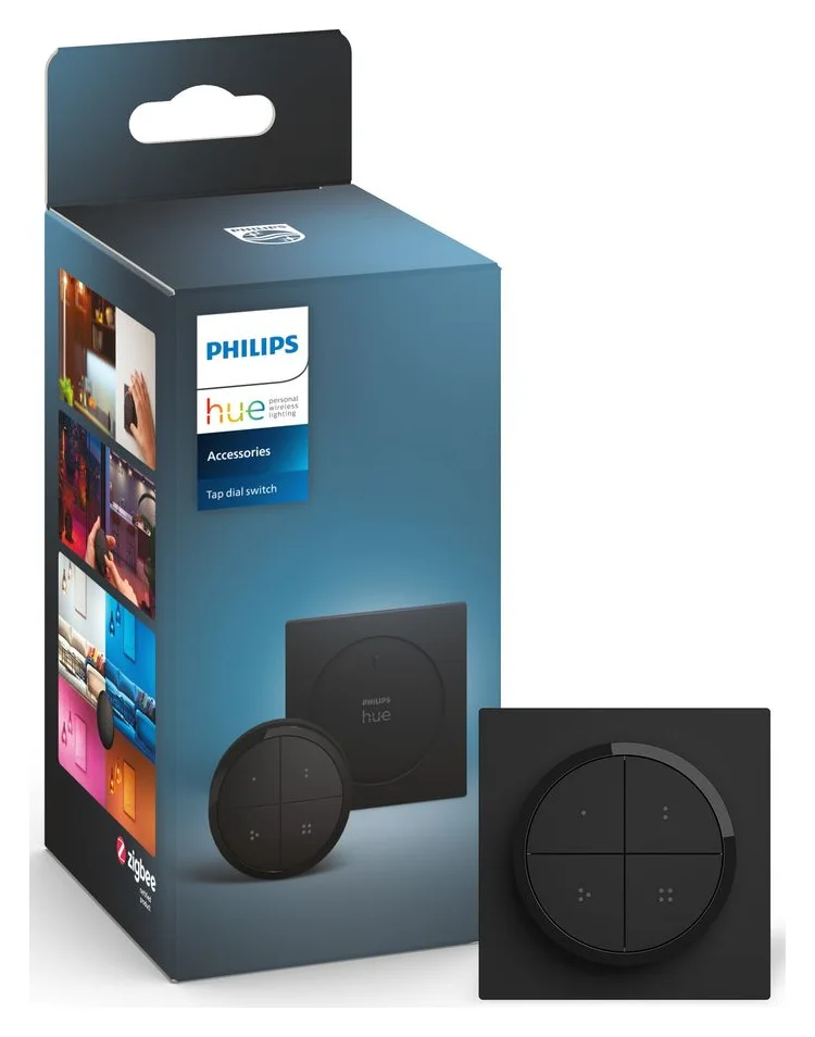 Intrerupator Philips Hue Tap, Wireless, 4 butoane configurabile, IP20, 6cm, Negru