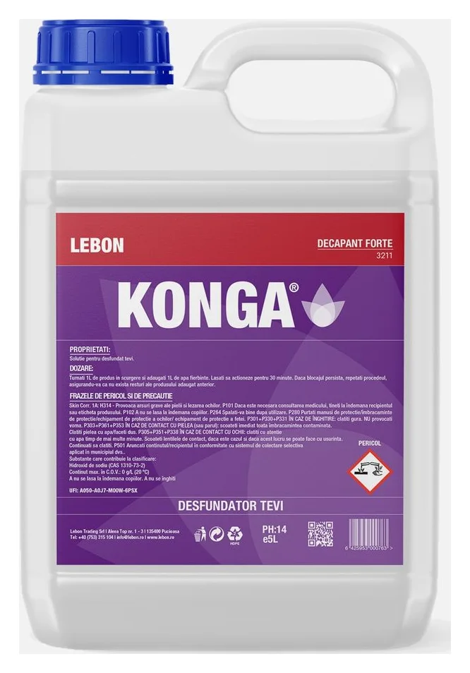 Konga, bidon de 5 litri, 12,6 lei litrul