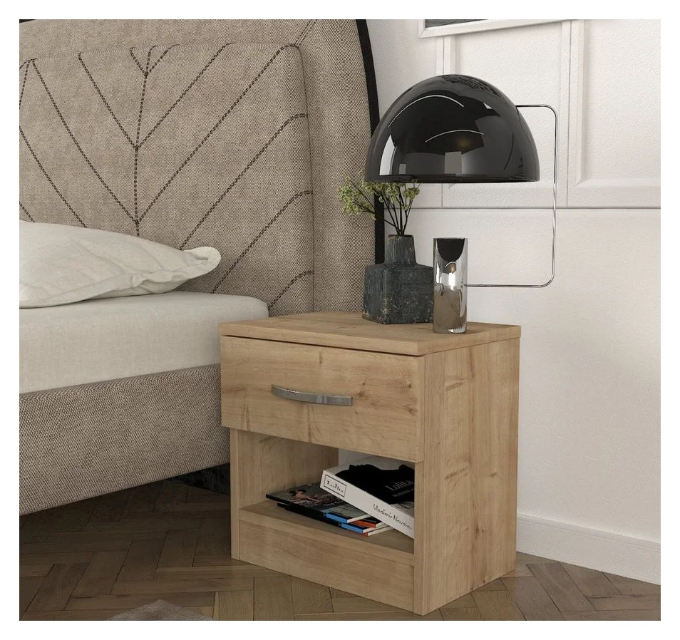 Noptiera UnicUtil®, 40 x 30 x 40 cm, Cu Un Sertar Spatios Pentru Depozitare, Ideala Pentru Dormitor, Hol sau Camera, Montare Rapida, Design Compact si Modern, Structura Stabila din PAL, Finisaj Estetic si Versatil, Culoare Sonoma