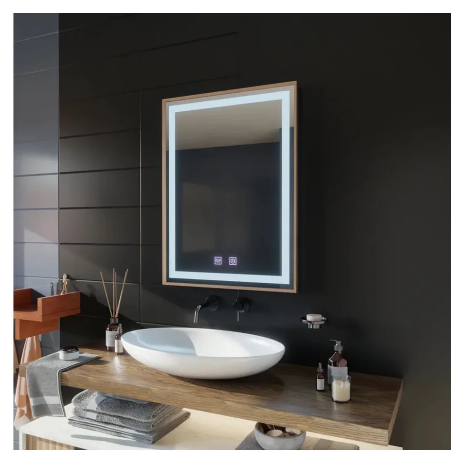 LED Touch 60x80 cu rama Gold Brushed