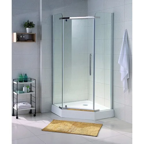 Paravan de dus pentagonal Belform Clear, profil cromat batant, 90x90 cm