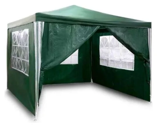 Pavilion de gradina Plonos cu 4 pereti laterali 3x3m - green