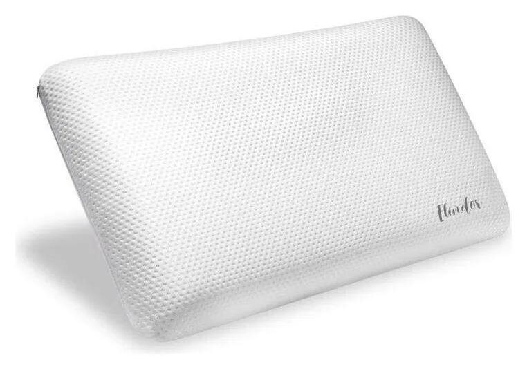 Perna Ortopedica Elindor® Memory Foam Pillow pentru Gat, Suport Cervical Ergonomic, Spuma cu Memorie Anatomica, Hipoalergenica, Husa Detasabila Respirabila, Racoroasa, Ideal pentru Dormit, Ajuta la Spondiloza Cervicala, 60x40x12 cm, Alb