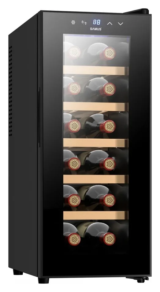 Racitor termoelectric (pentru vinuri) Samus SRV38LM12, 33 L, 12 sticle, Clasa F, Negru