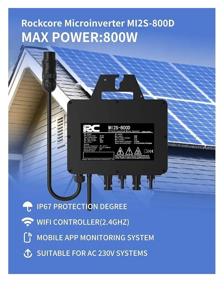 Microinvertor 800 W pentru balcon, IP67