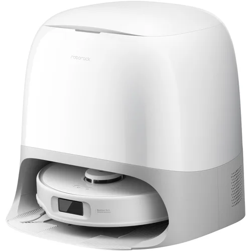 Robot de aspirare Roborock Qrevo Curv 5A1 QRCS02-00, 18500 PA, tehnologie HyperForce, mop FlexiArm 200rpm, AdaptiLift, sistem Dual Anti-Tangle, dock multifunctional 3.0, autocuratare cu apa fierbinte, uscare cu aer cald, alb/gri