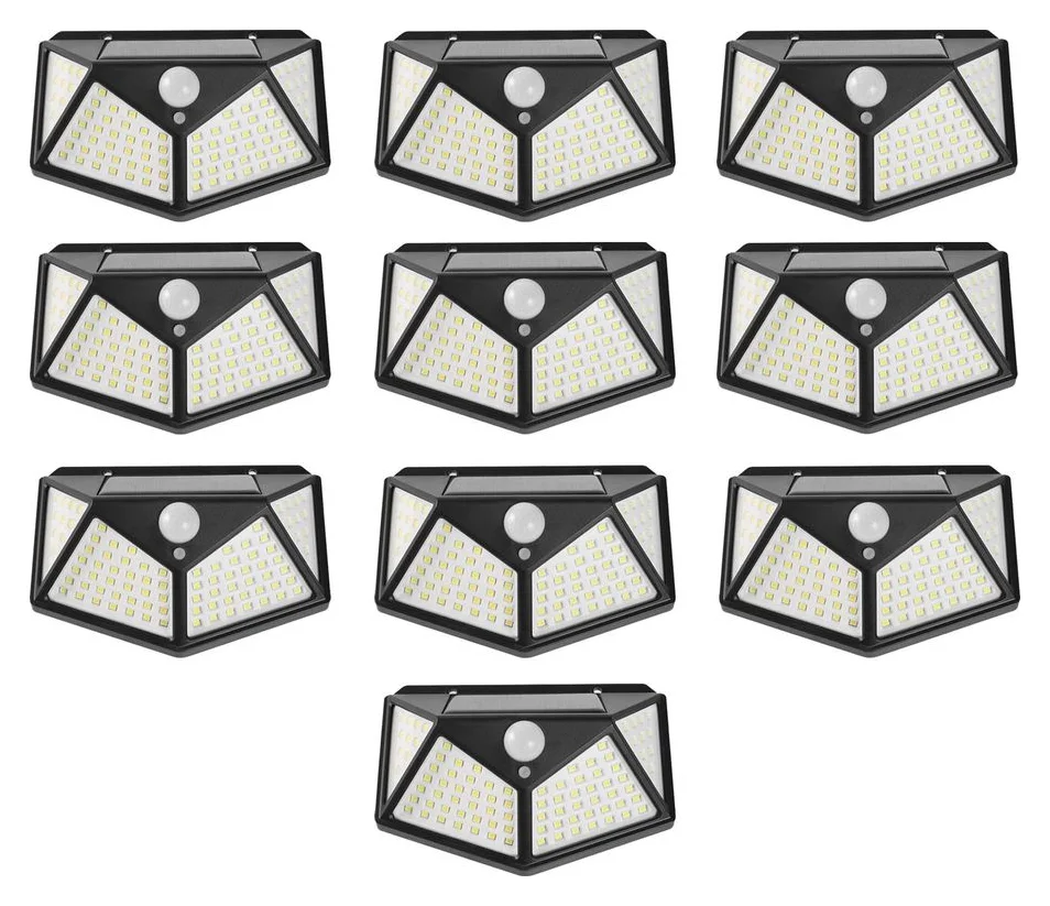 Set 10 Lampi Solare cu Senzori de Amurg si Miscare – Iluminare LED 100 x 3 Trepte pentru Gradina, Curte, Terasa K KATHODE