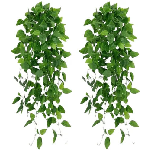Set 2 ghirlande decorative iedera artificiala, Plastic, 110cm, Verde