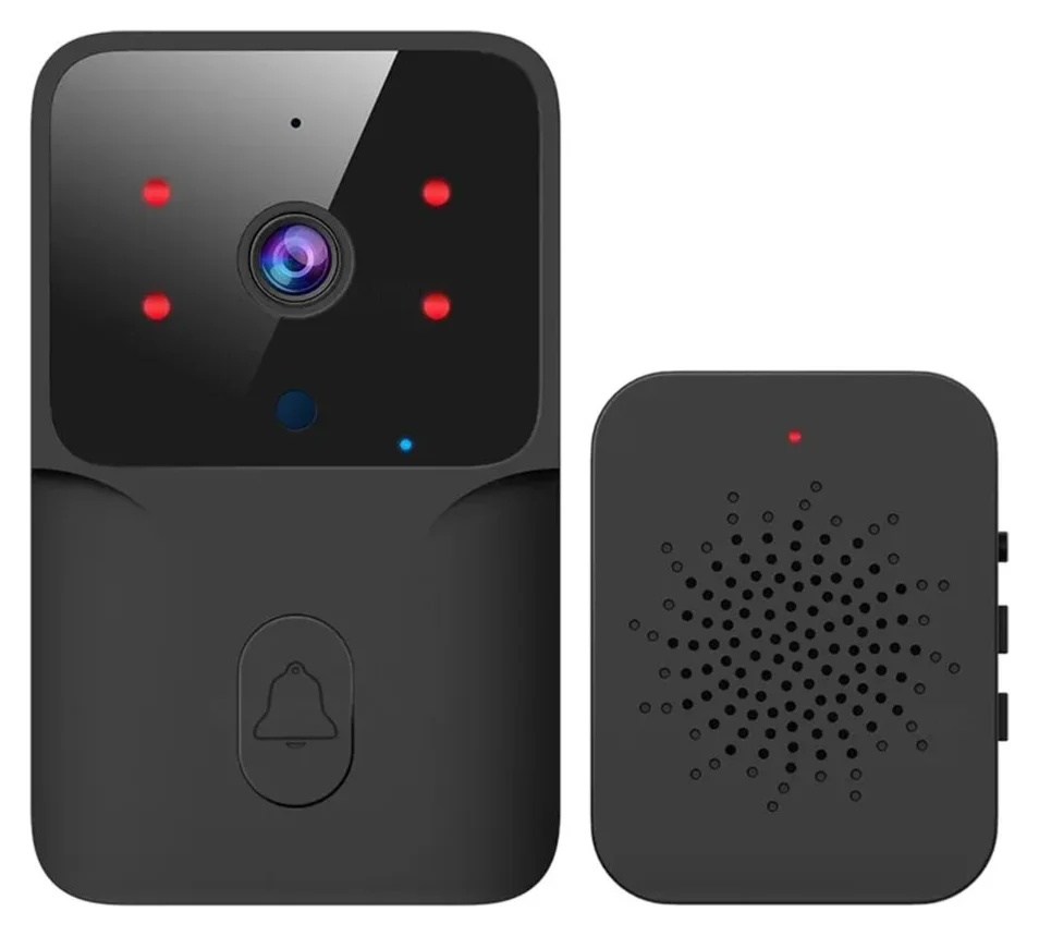 Sonerie Fara fir Wireless Zimmo® VideoGuest, Transmitator video cu vedere nocturna, Control la distanta prin aplicatie dedicata TuyaSmart, 19 melodii disponibile, 4 trepte de volum, Raza de actiune pana la 150m, Cu microfon bidirectional, Negru