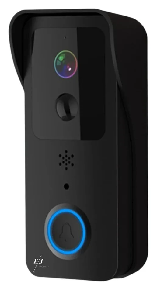 Sonerie inteligenta video cu alarma, EJ PRODUCTS, rezistenta la apa, infrarosu night vision, sunet bidirectional, wireless 2.4G si 5G, control aplicatie, negru