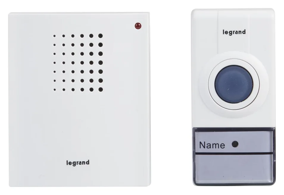 Sonerie wireless Legrand Essential, 32 tonuri, 80 Db, 1.5V, IP44/IP20, 50m, Alb